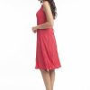 Women Orientique Essentials | Essentials Dress Godet Sleeveless Red