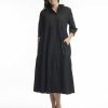 Women Orientique Essentials | Essentials Dress Layered 3/4 Sleeve Black