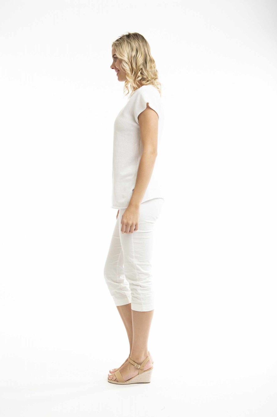 Women Orientique Essentials | Essentials Flat Knit Top White