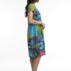 Women Orientique Dresses | Printed Cotton Dress Bubble Knit Bikes