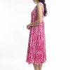 Women Orientique Dresses | Olympus Pink Dress Godet Sleevless