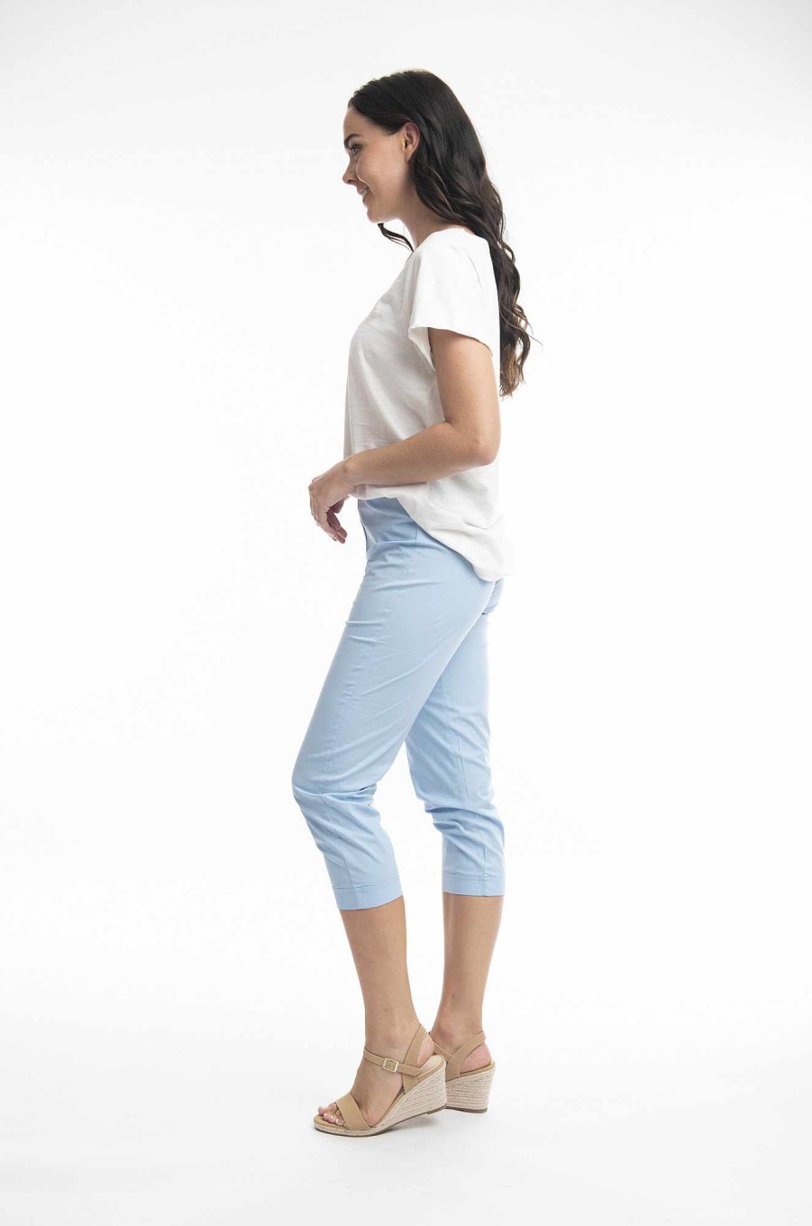 Women Orientique Bottoms | Bangalene Capri Chambray