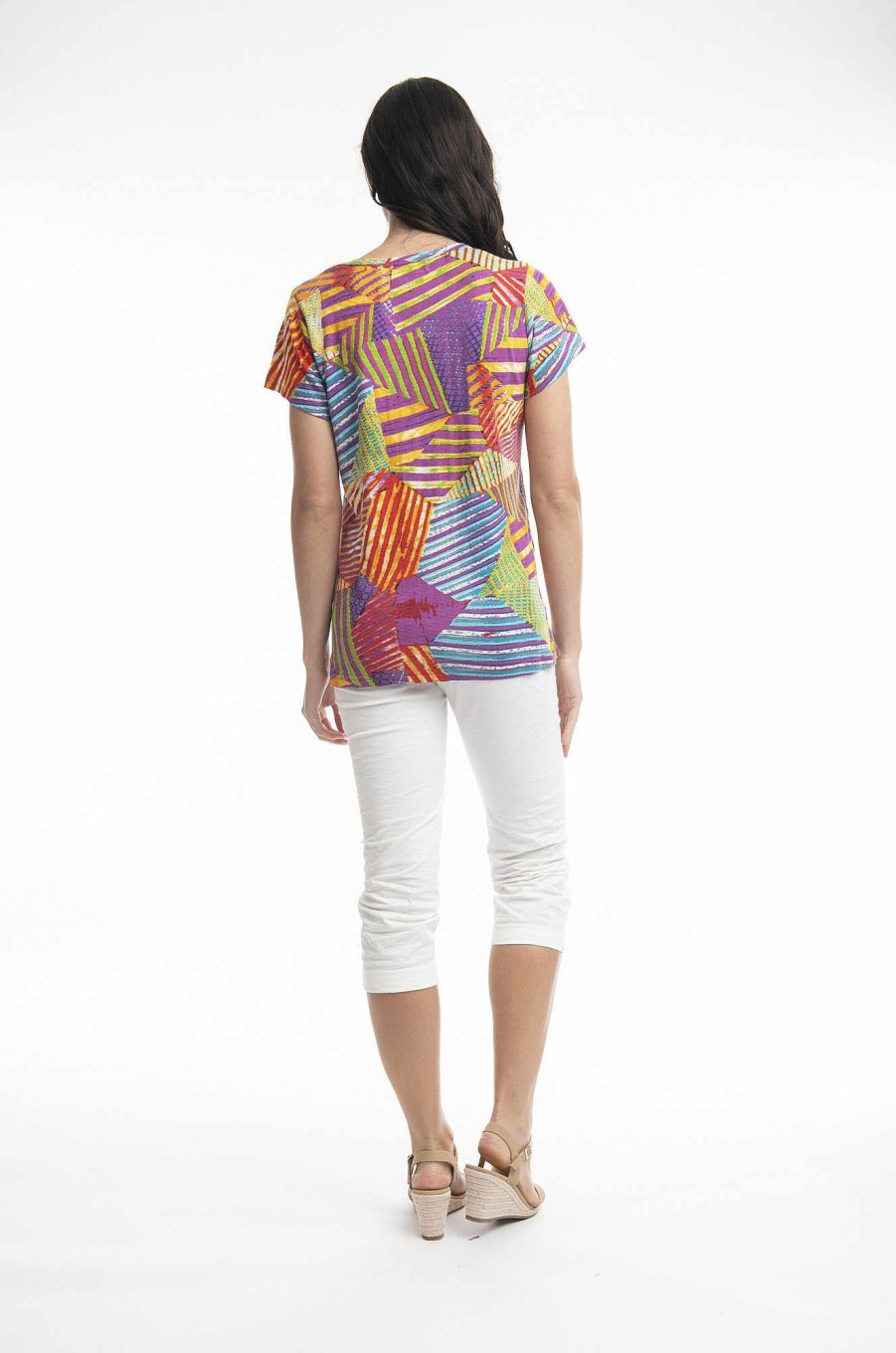 Women Orientique Tops | T-Shirts V Ss Abstract