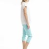 Women Orientique Bottoms | Bangalene Capri Aqua