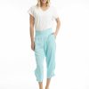 Women Orientique Essentials | Essentials 3/4 Pant Linen Aqua