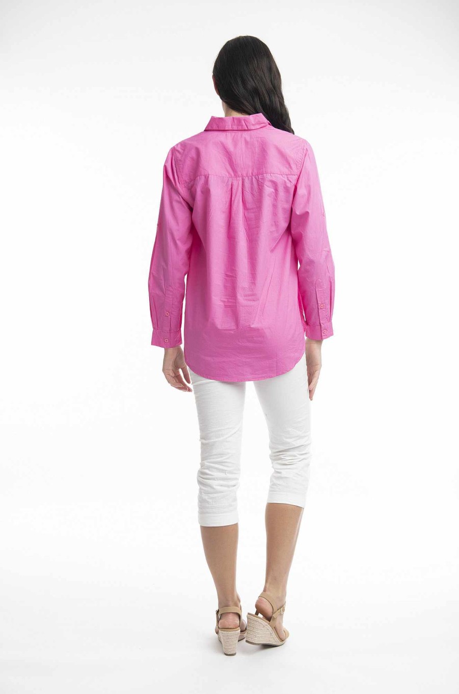 Women Orientique Essentials | Essentials Shirt Single Pocket Solid Rose