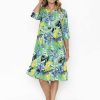 Women Orientique Dresses | Rebecca Tie Nk Dress 3/4 Sleeve Print 14