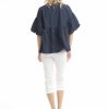 Women Orientique Essentials | Essentials Top Bubble Sleeve Navy