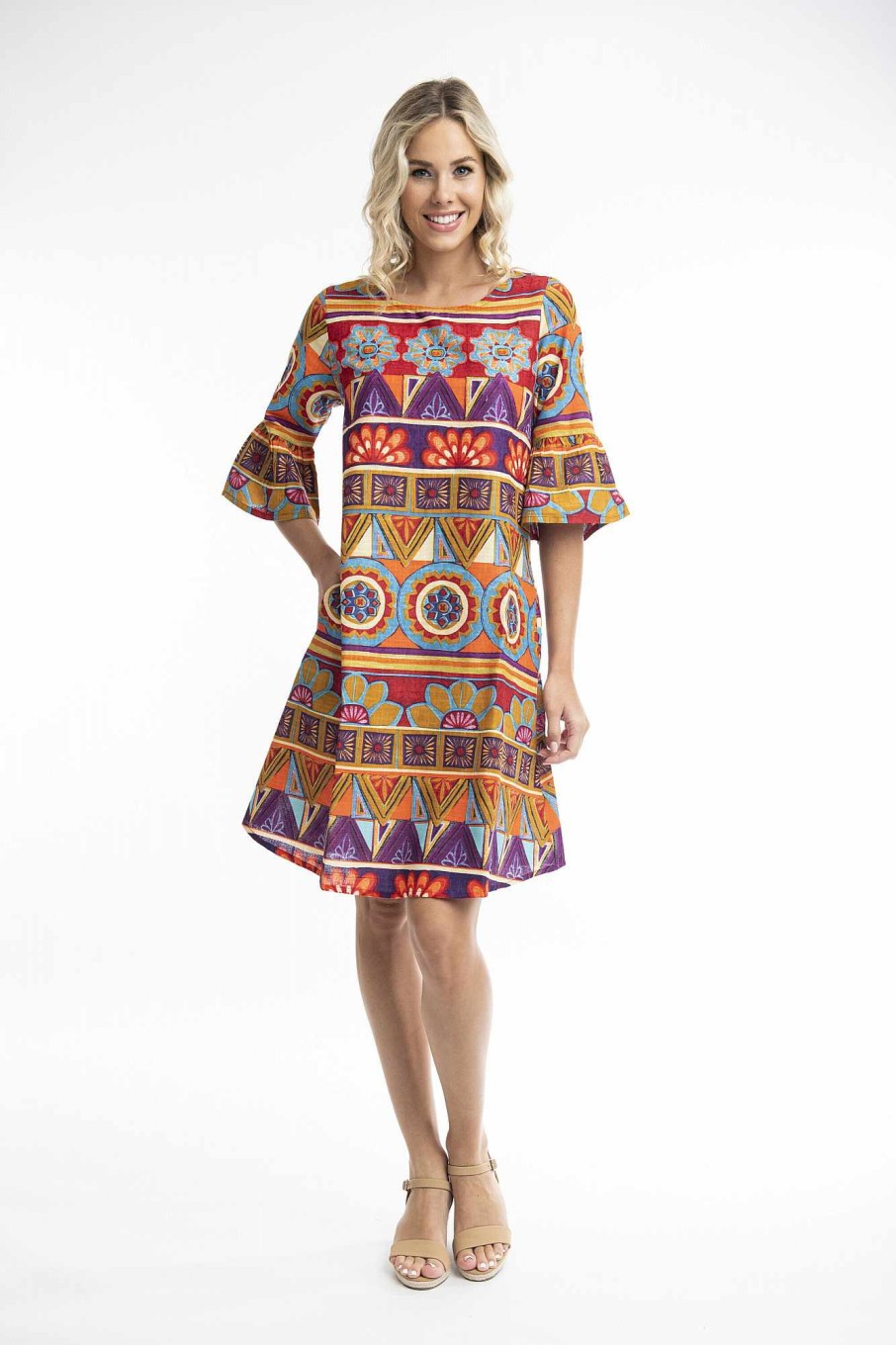 Women Orientique Dresses | Pissouri Dress Contemporary Frill Sleeve