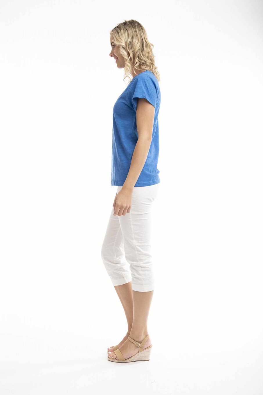 Women Orientique Essentials | Essentials Tee V Neck Nautical Blue