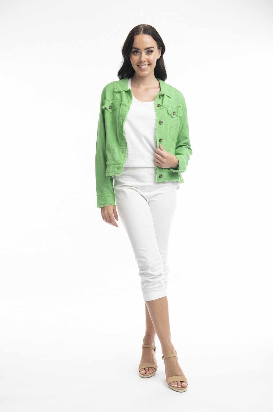 Women Orientique Essentials | Essentials Jacket Linen Parrot