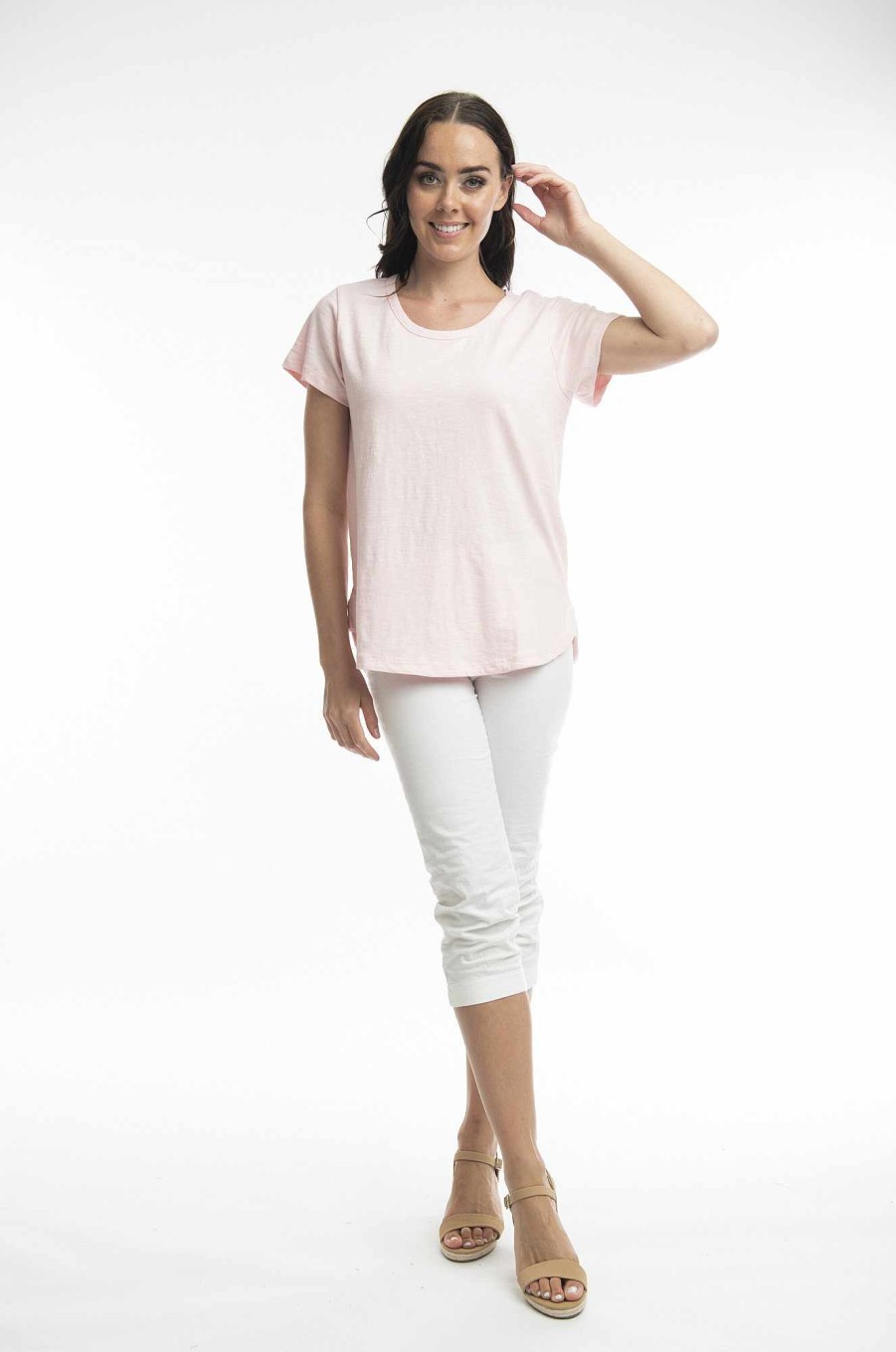 Women Orientique Essentials | Essentials Tee Crew Strawberry Cream