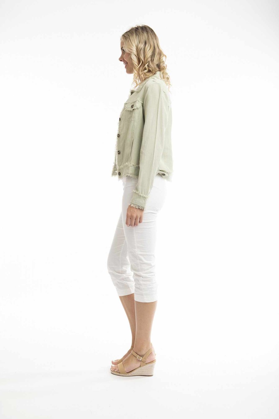 Women Orientique Essentials | Essentials Jacket Linen Alfalfa