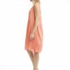 Women Orientique Essentials | Essentials Dress Linen Bubble Coral