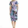 Women Orientique Dresses | Printed Cotton Dress Bubble Knit Orient Blue