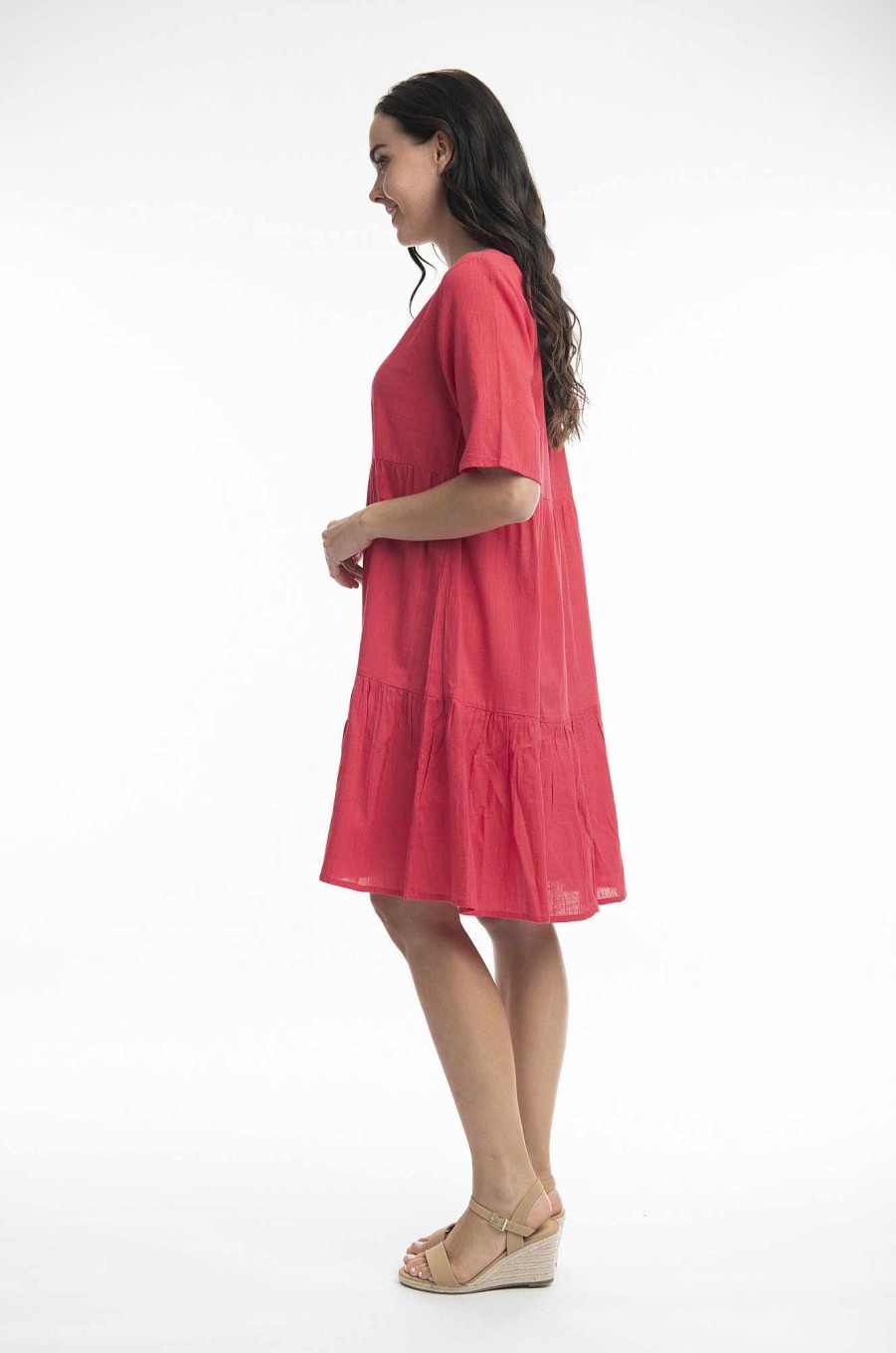 Women Orientique Essentials | Essentials Dress Layers Red