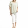 Women Orientique Essentials | Essentials Top Linen Frill Alfalfa