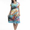 Women Orientique Dresses | Printed Cotton Dress Bubble Knit Sorrento