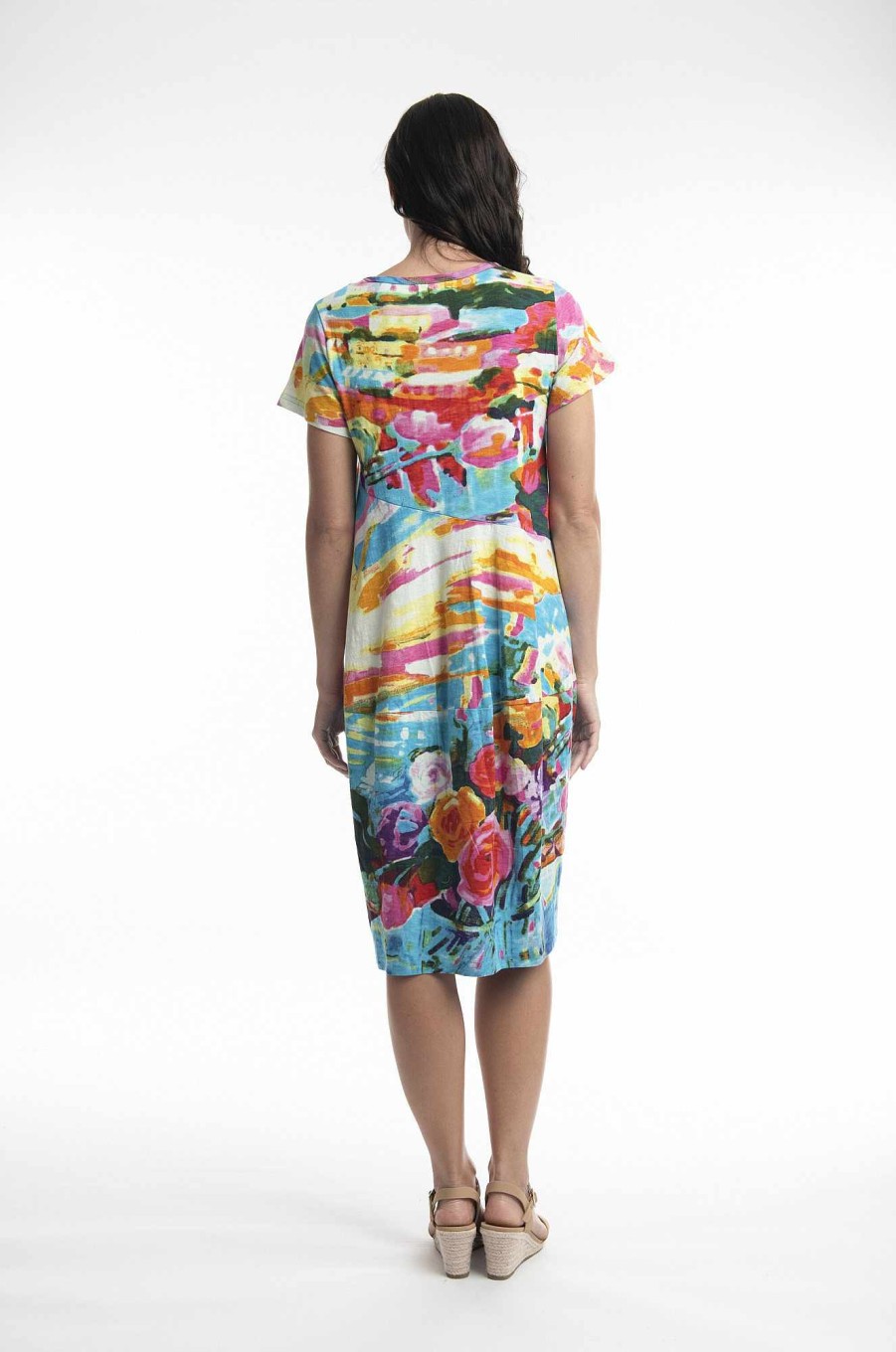 Women Orientique Dresses | Printed Cotton Dress Bubble Knit Sorrento