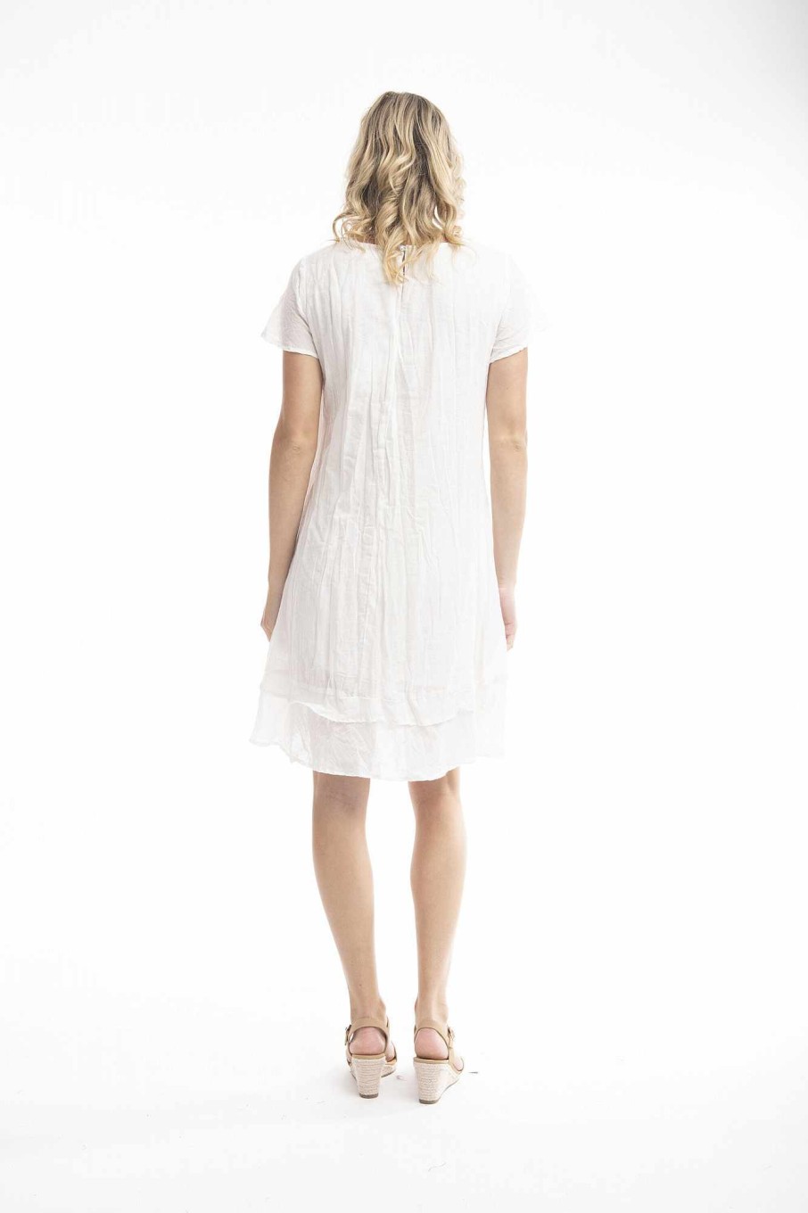 Women Orientique Essentials | Essentials Dress Cotton Frill White