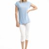 Women Orientique Essentials | Essentials Flat Knit Top Chambray