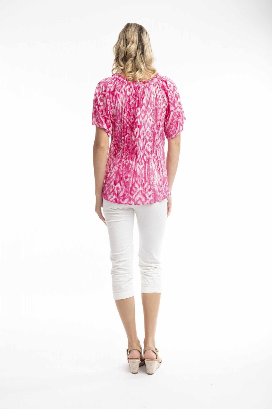 Women Orientique Tops | Olympus Pink Top Cap Tie