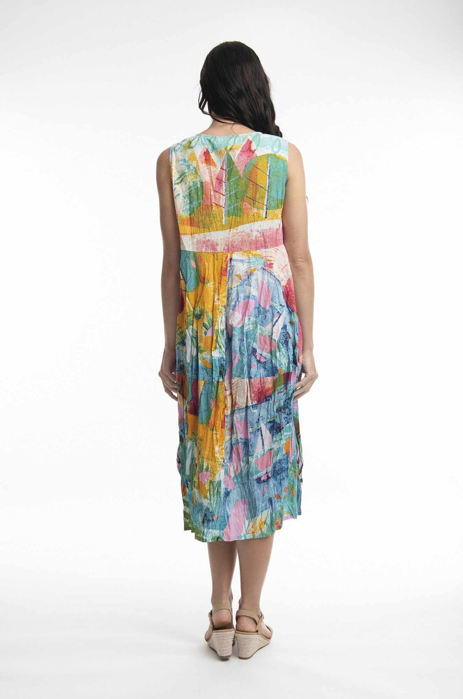 Women Orientique Dresses | Printed Cotton Dress Bubble Woven Dreamland