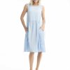 Women Orientique Essentials | Essentials Dress Linen Bubble Chambray