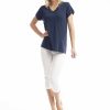 Women Orientique Essentials | Essentials Tee V Neck Navy