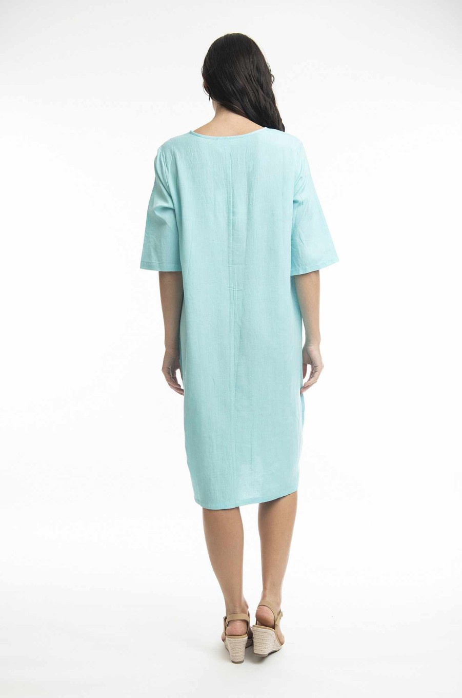 Women Orientique Essentials | Essentials Dress Pockets Aqua