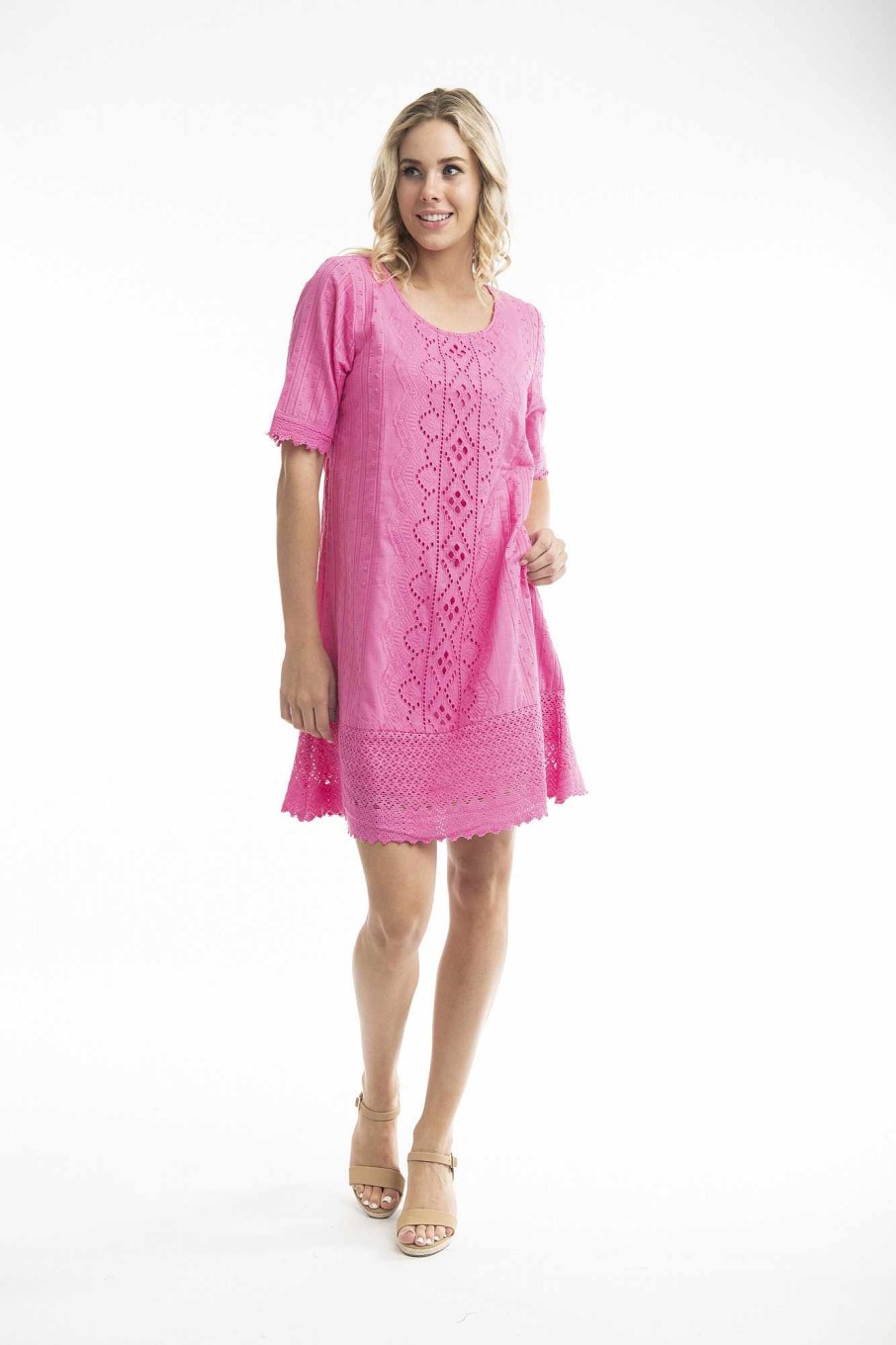 Women Orientique Essentials | Essentials Dress Broderie Rose