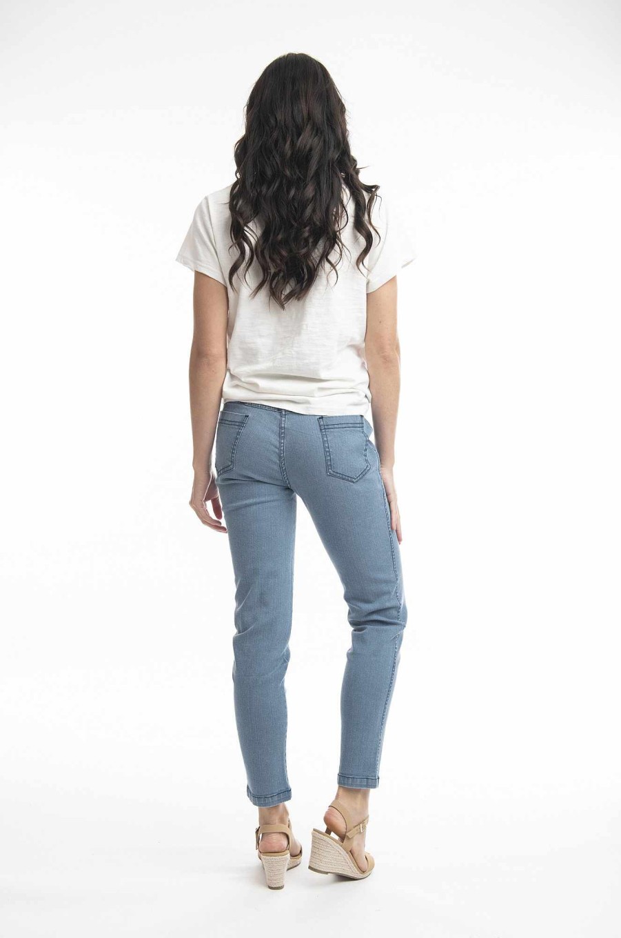 Women Orientique Bottoms | Denim Pant Pull On Light