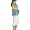 Women Orientique Tops | T-Shirts Contemporary V Ceramic Aqua